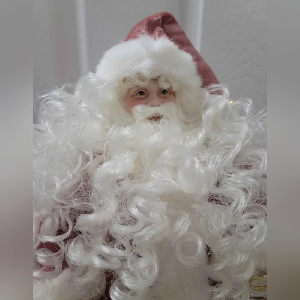 Gorgeous Victorian Style Pink Santa For Sale